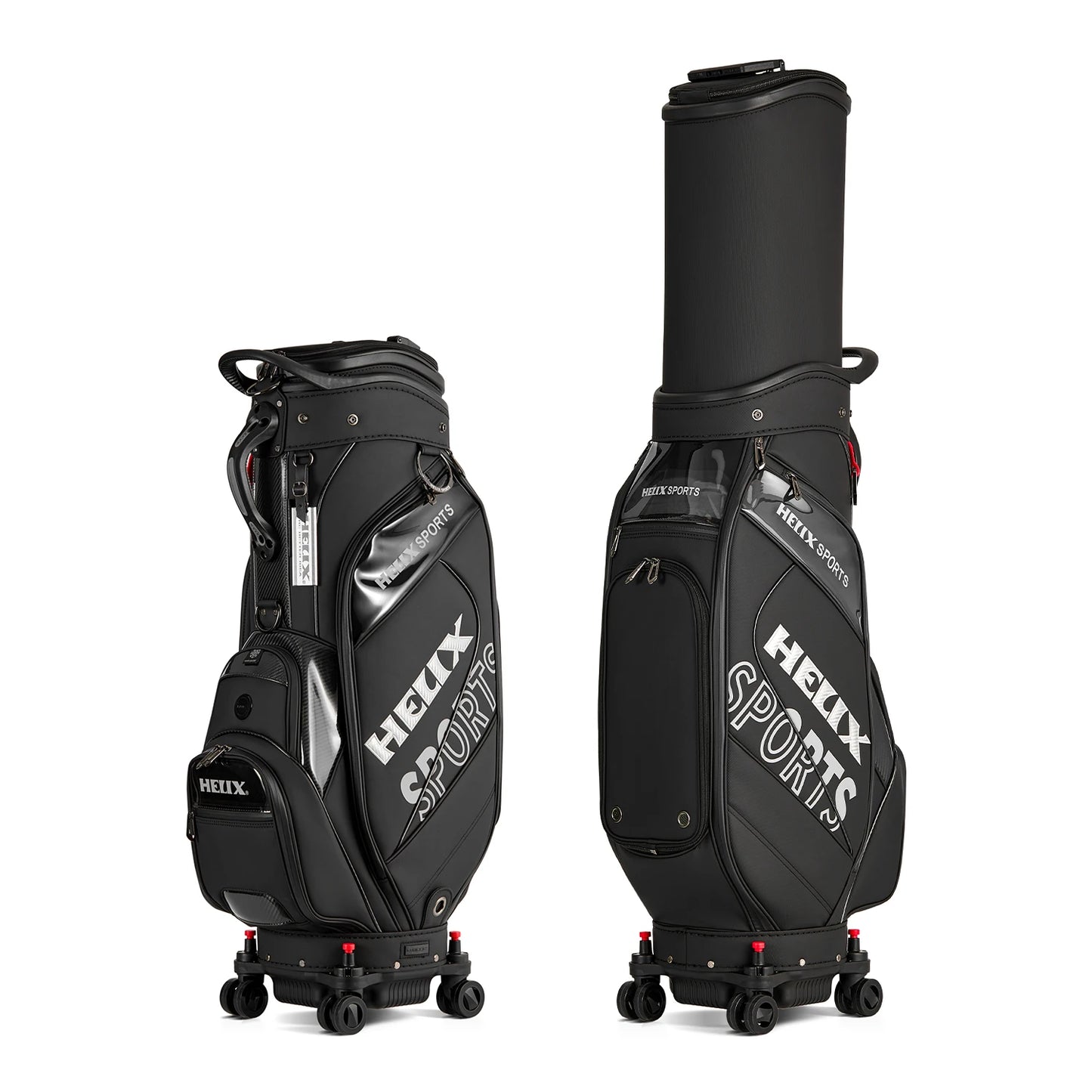 Helix Golf Bag with Four Wheels and Locking System
