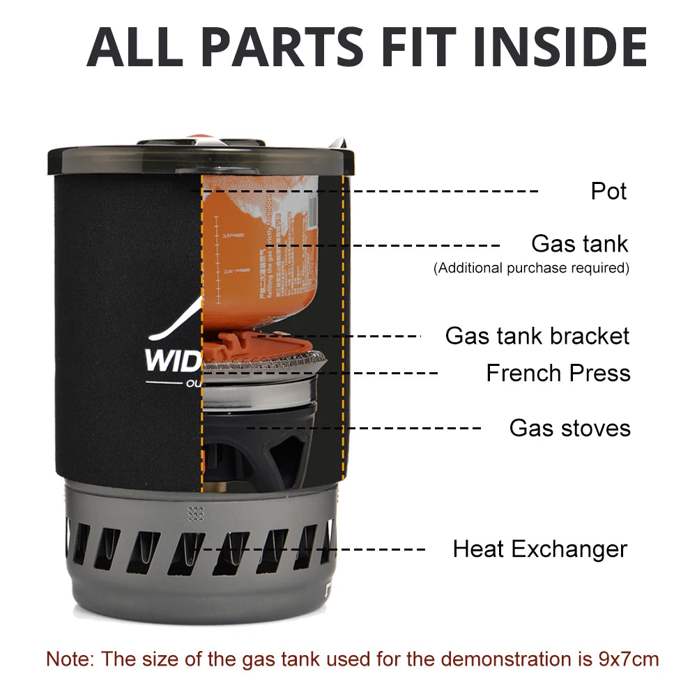 Widesea Camping Gas Stove With Heat Exchanger Cookware Set