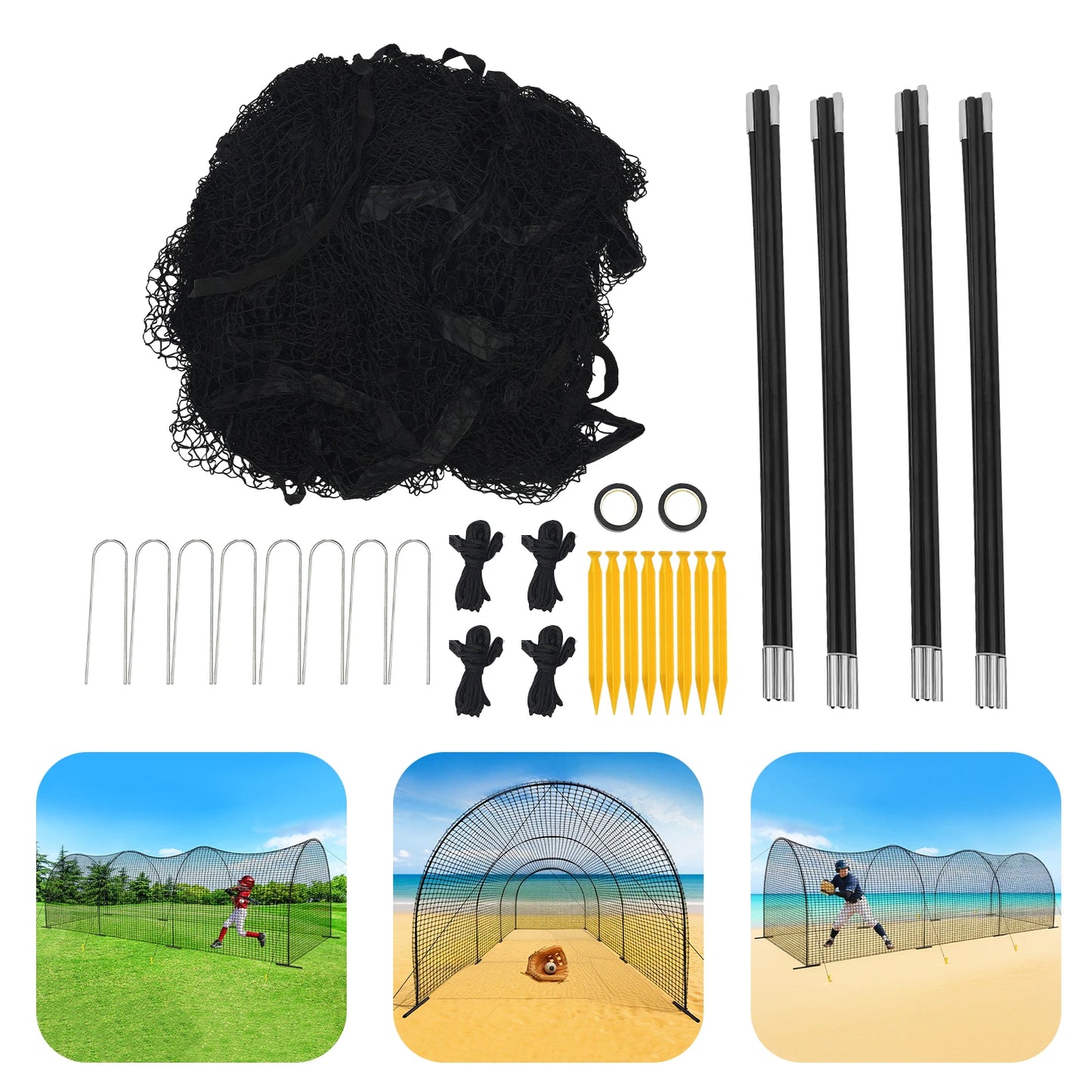 Hign-concerned Portable Outdoor Baseball Batting Cage Netting Training Equipment