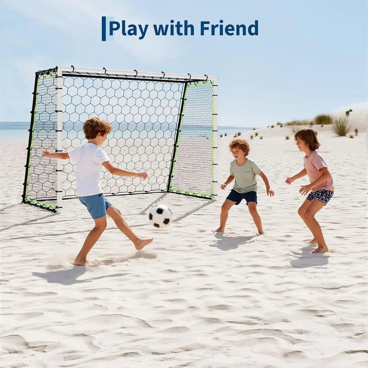 HiMISS 3-In-1 Soccer Goal Rebounder Training Net For Practice