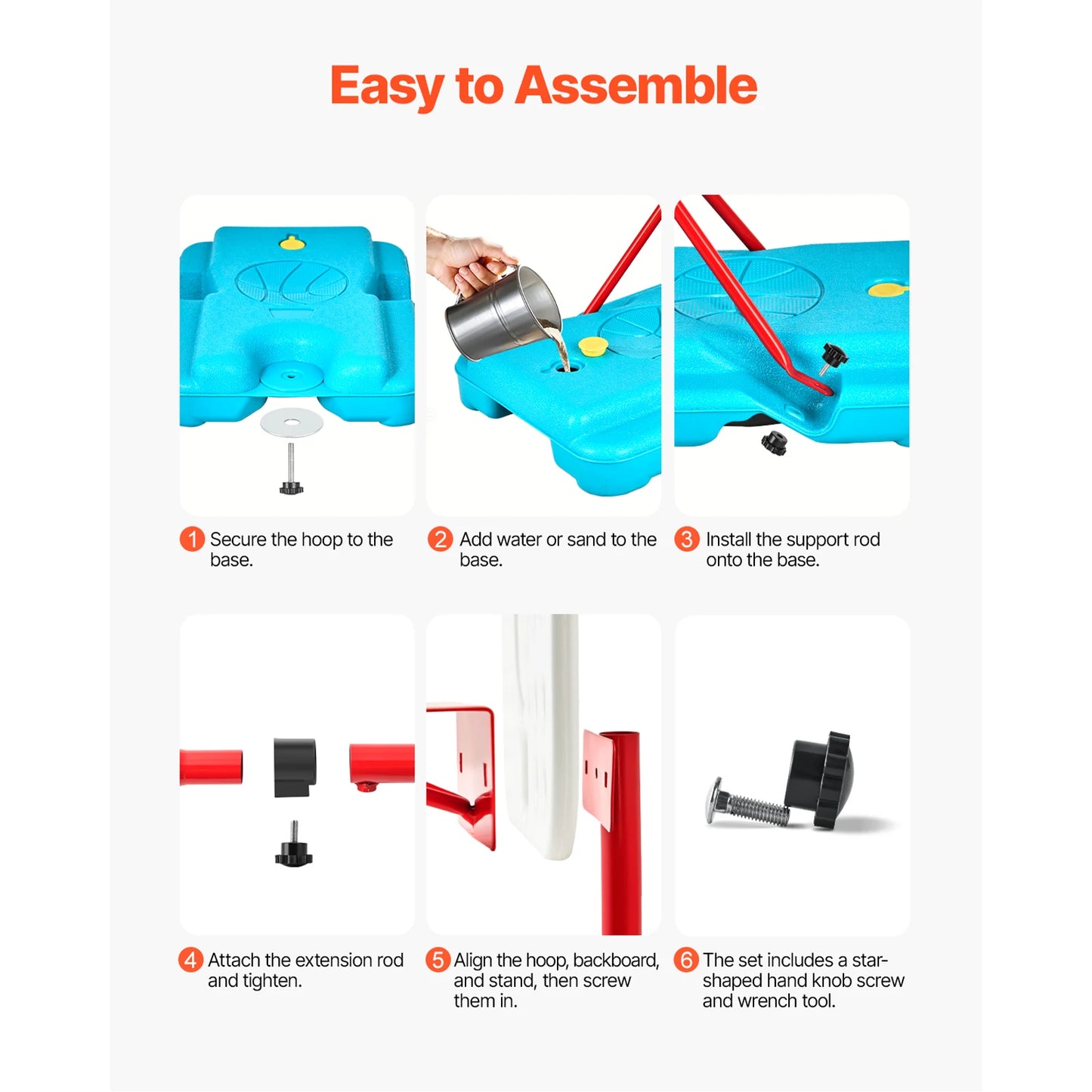 SucceBuy Toddler Adjustable Basketball Hoop For Kids Indoor