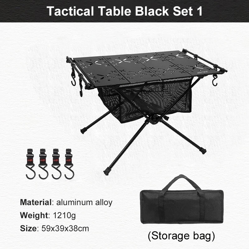 WEST TUNE Folding Aluminum Camping Table With Storage Mesh Bag