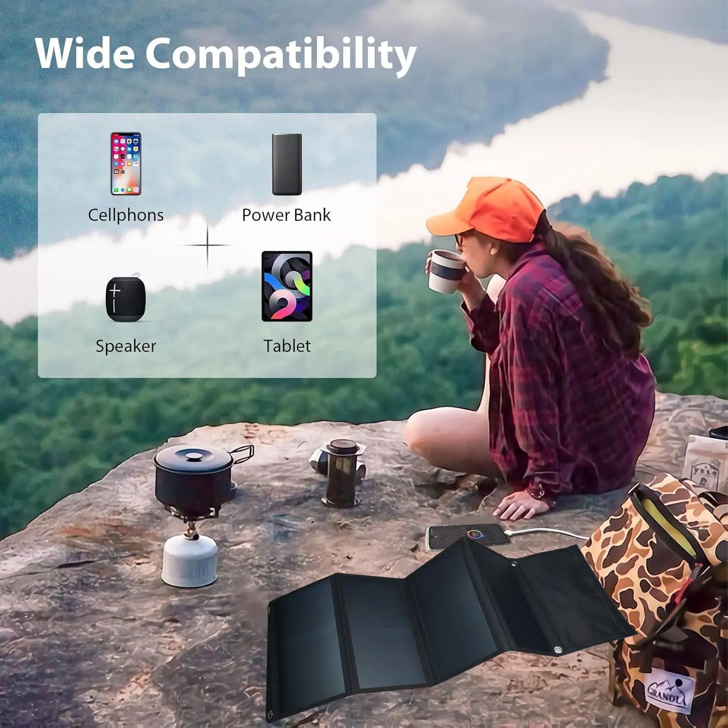 Jingyang Portable Foldable Solar Panel USB Charger