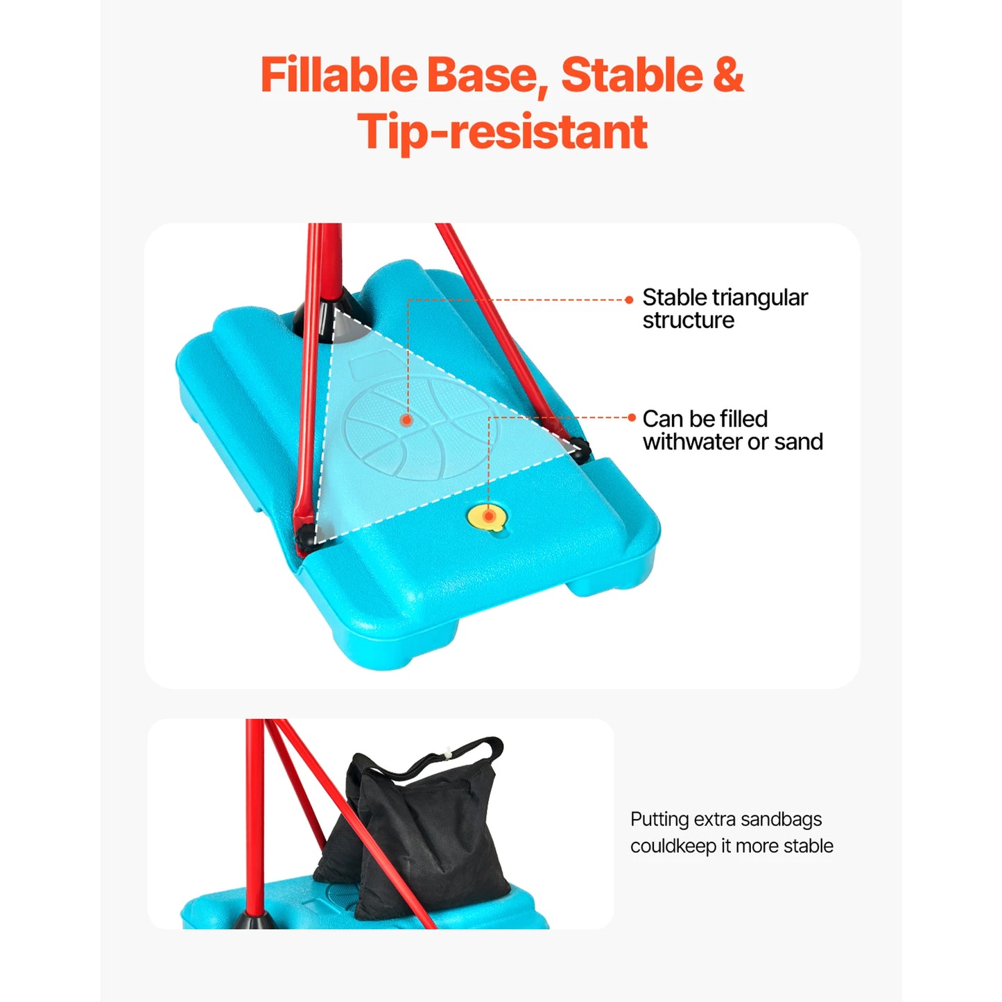 SucceBuy Toddler Adjustable Basketball Hoop For Kids Indoor