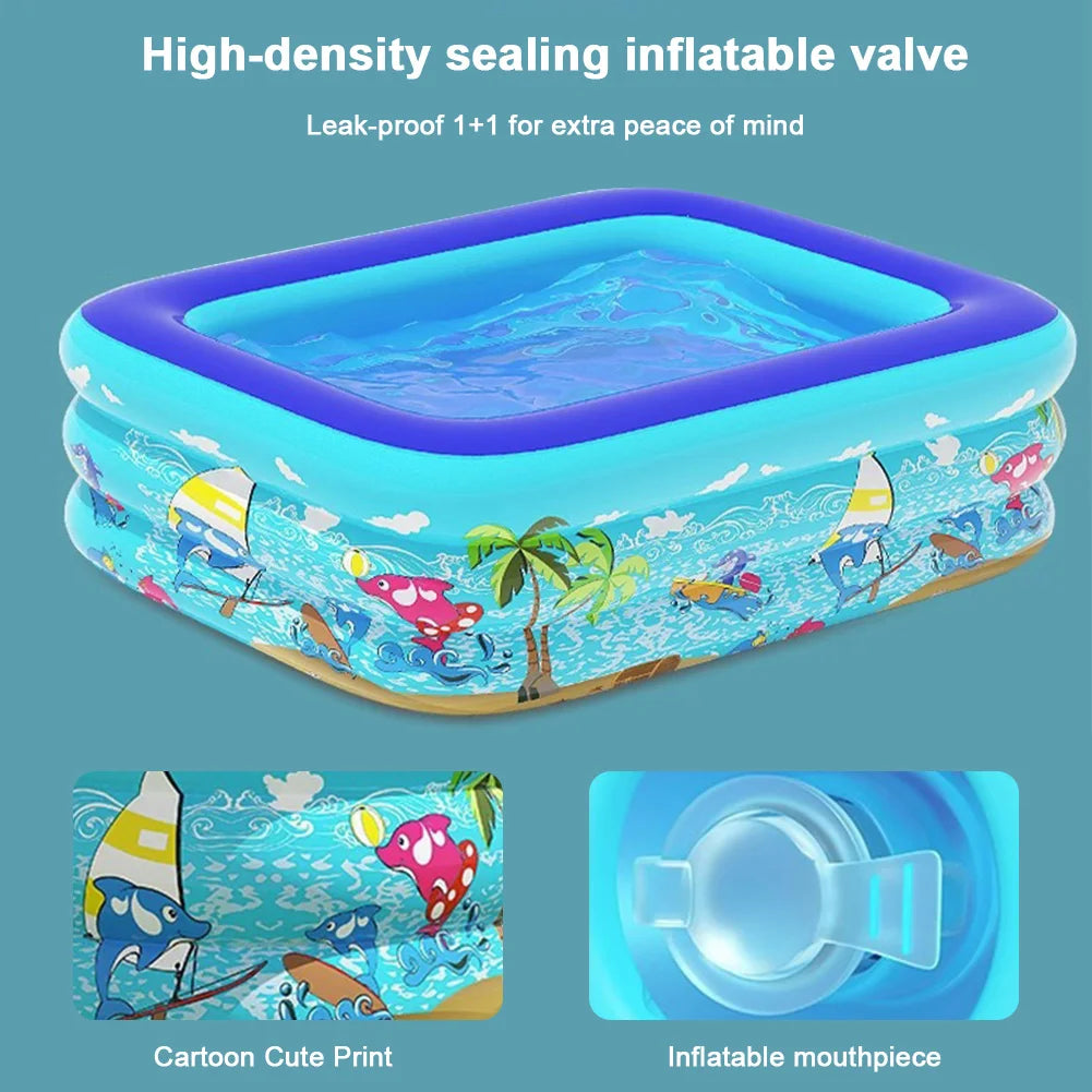 Form Inflatable Swimming Pool Cartoon Pattern Framed Pool