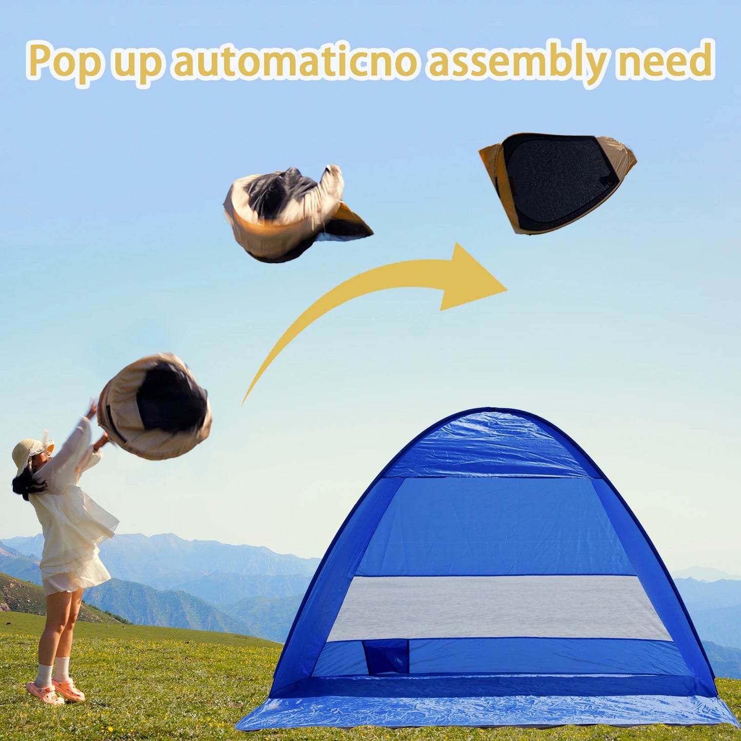 Pakicetus Pop Up Beach Tent With Handbag Compact Folding