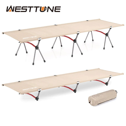 WEST TUNE Camping Cot With Leg Extenders Ultralight Aluminum Bed