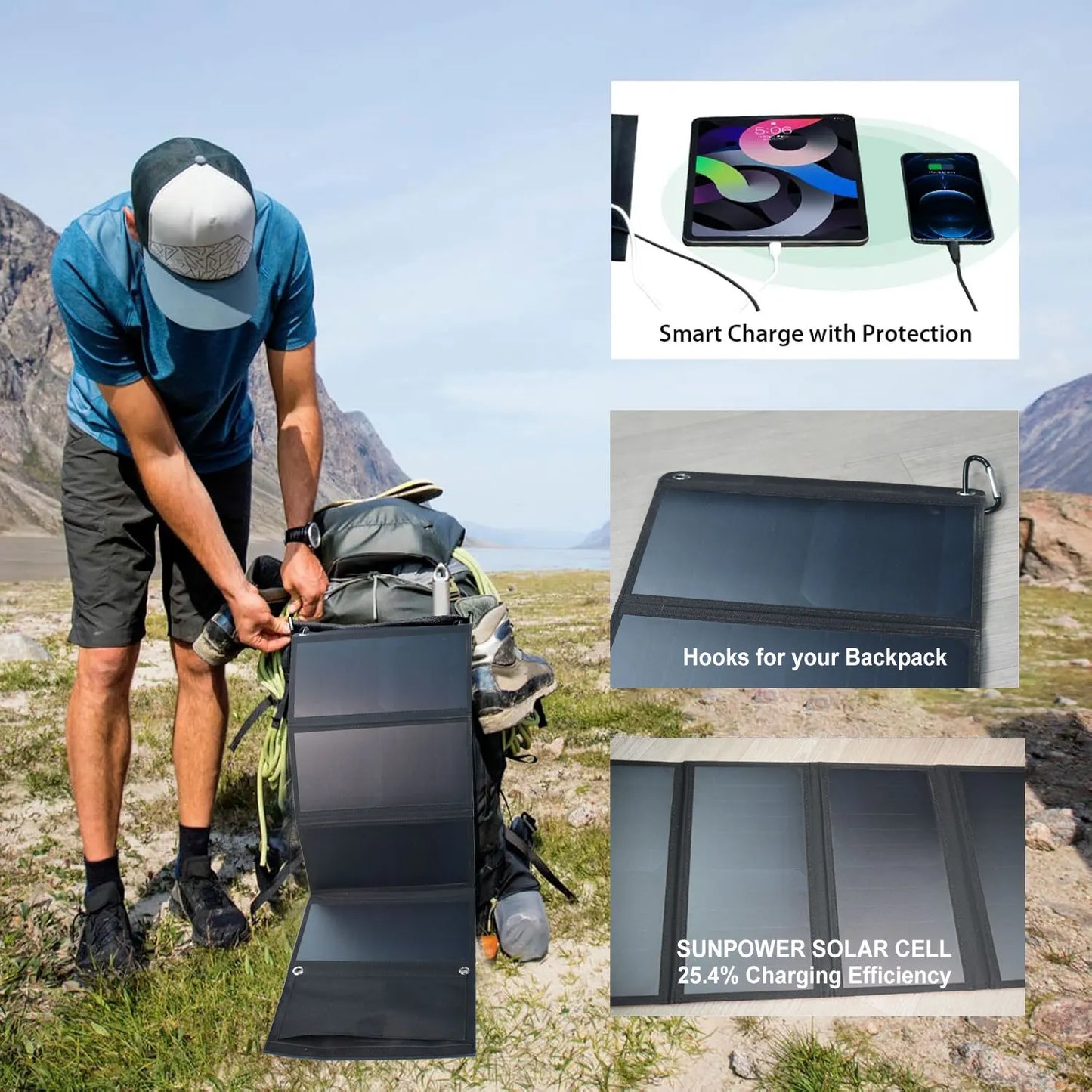 Jingyang Portable Foldable Solar Panel USB Charger