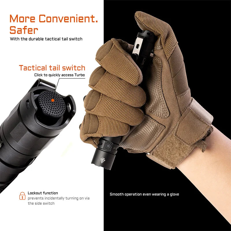 ACEBEAM TAC 2AA LED Flashlight USB C Rechargeable 1600 Lumen