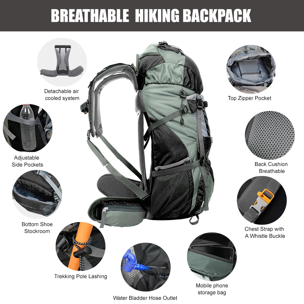 West Tune Explorer Internal Frame Backpack For Hiking And Travel