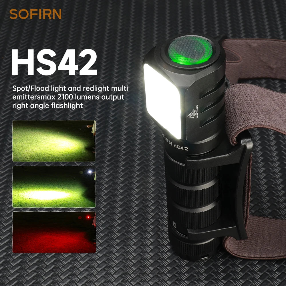 Sofirn HS42 Headlamp 2100 Lumen USB C Rechargeable Power Bank