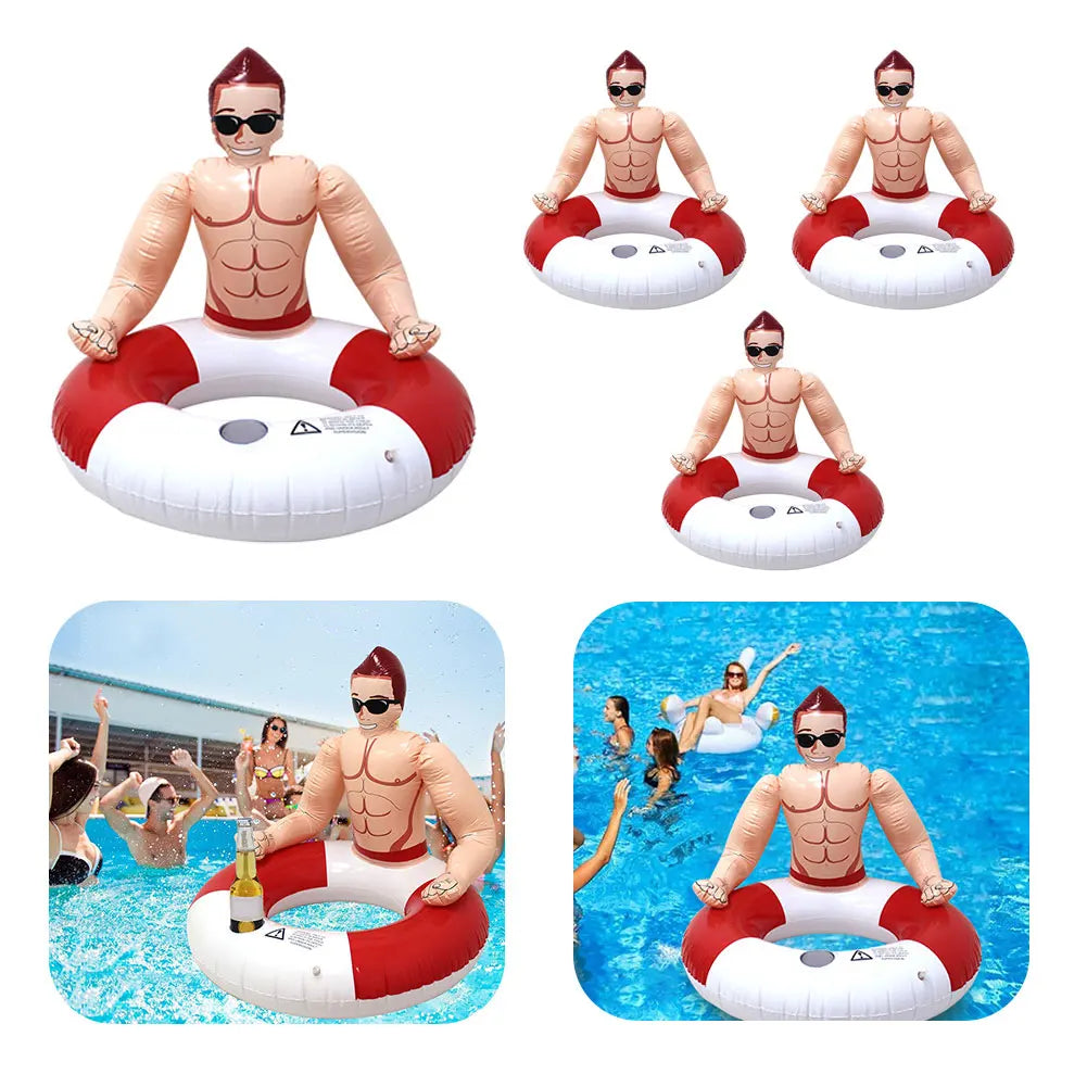 Hign Concerned Inflatable Swim Ring With Cup Holder For All