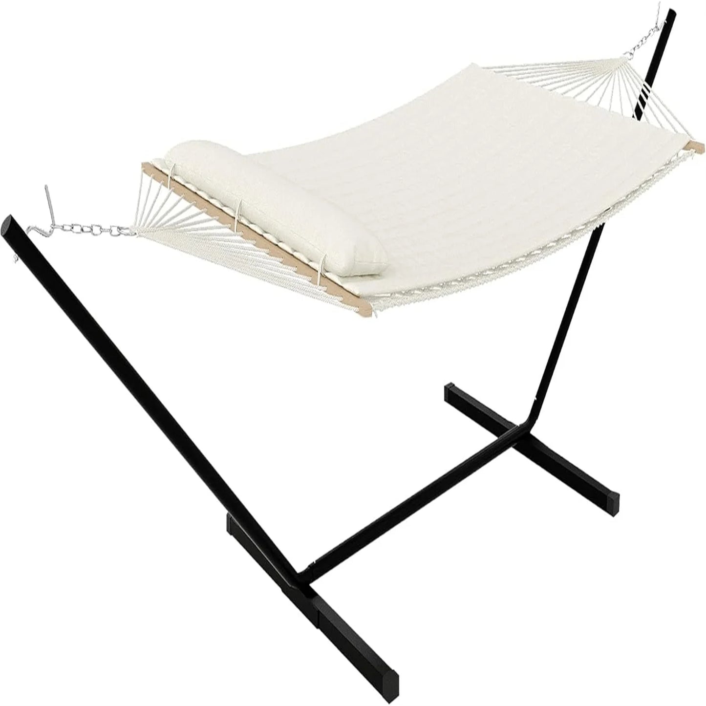 Studyset Double Hammock With Stand Outdoor Heavy Duty 475 Lbs