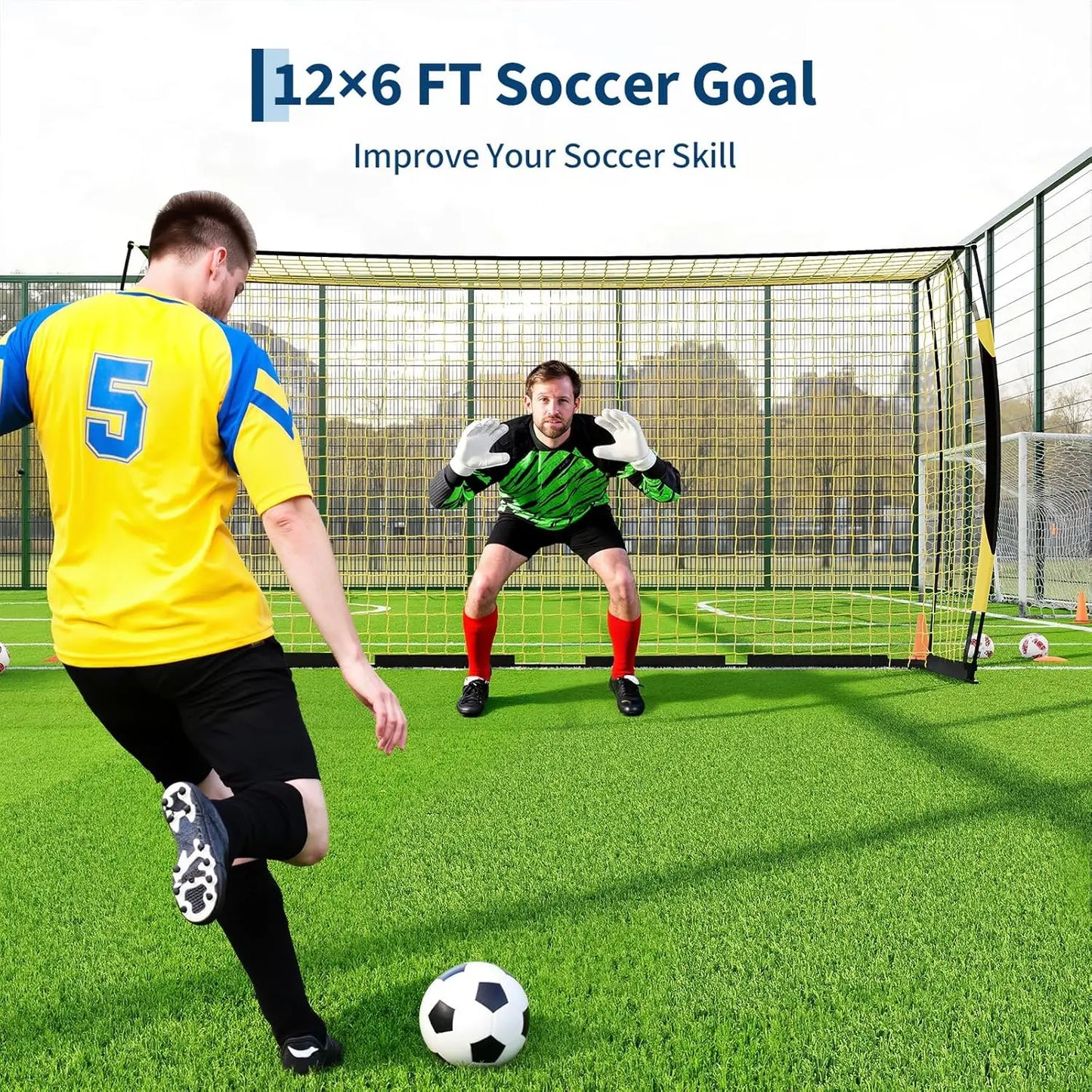 HiMISS Soccer Goal for Backyard Portable with Sturdy Metal Frame