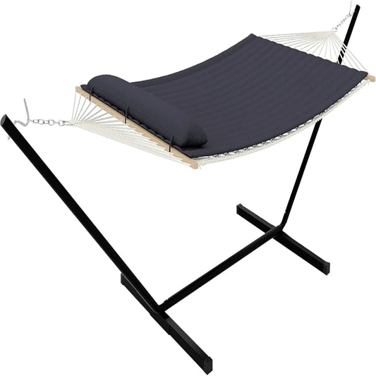 Studyset Double Hammock With Stand Outdoor Heavy Duty 475 Lbs