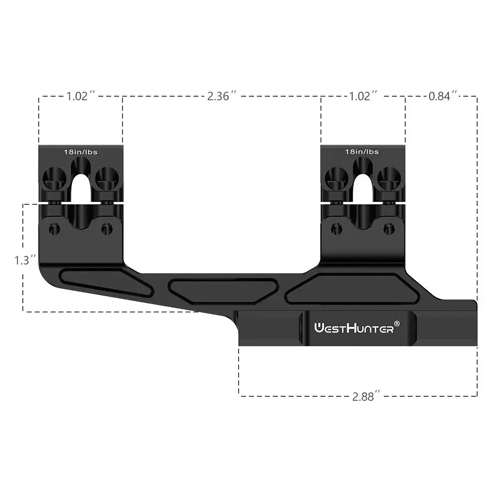 WestHunter One Piece Scope Mount Picatinny Cantilever Rings