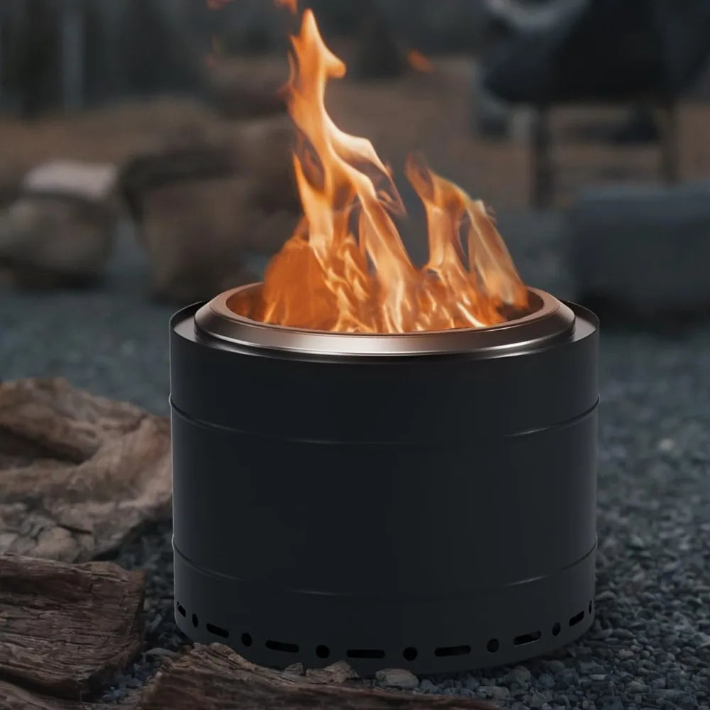 Panovue Smokeless Fire Pit With Carry Bag Stainless Steel