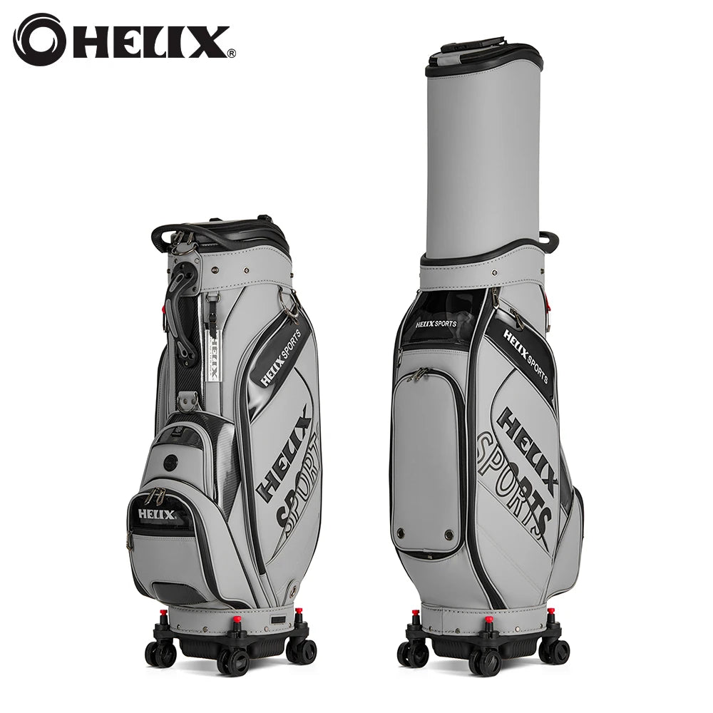 Helix Golf Bag with Four Wheels and Locking System