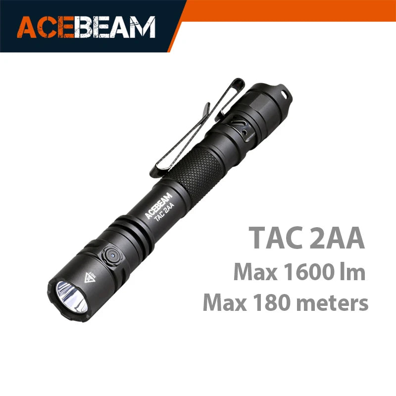 ACEBEAM TAC 2AA LED Flashlight USB C Rechargeable 1600 Lumen
