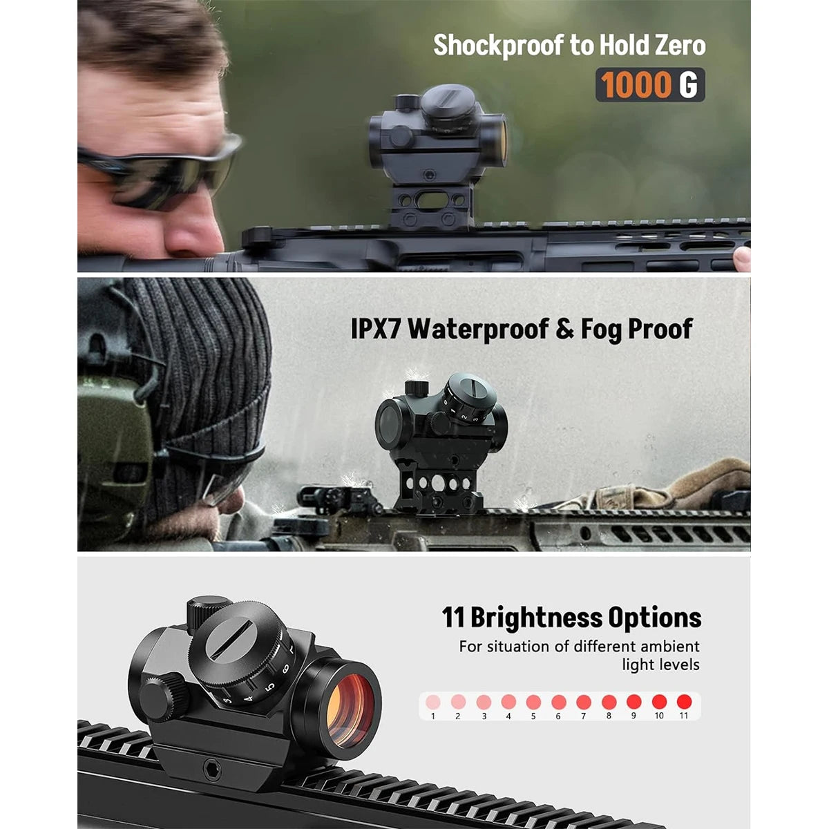 Nabila 2MOA Red Dot Sight 1x25mm Reflex Rifle Scope
