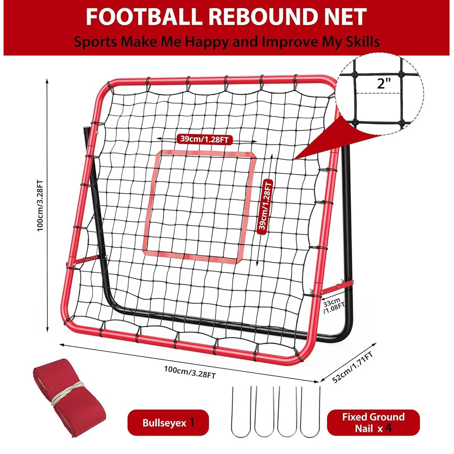 Origin Soccer Rebounder Net With Metal Frame For Training