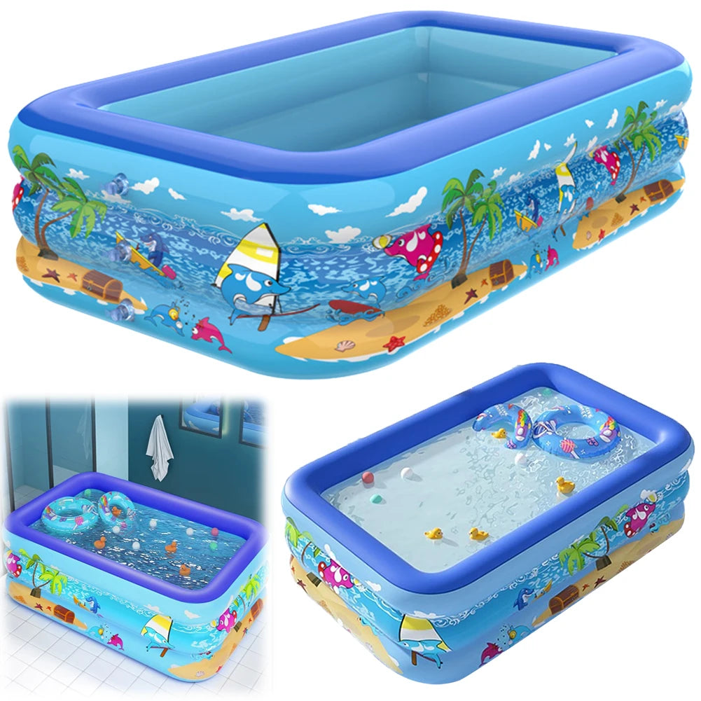 Form Inflatable Swimming Pool Cartoon Pattern Framed Pool
