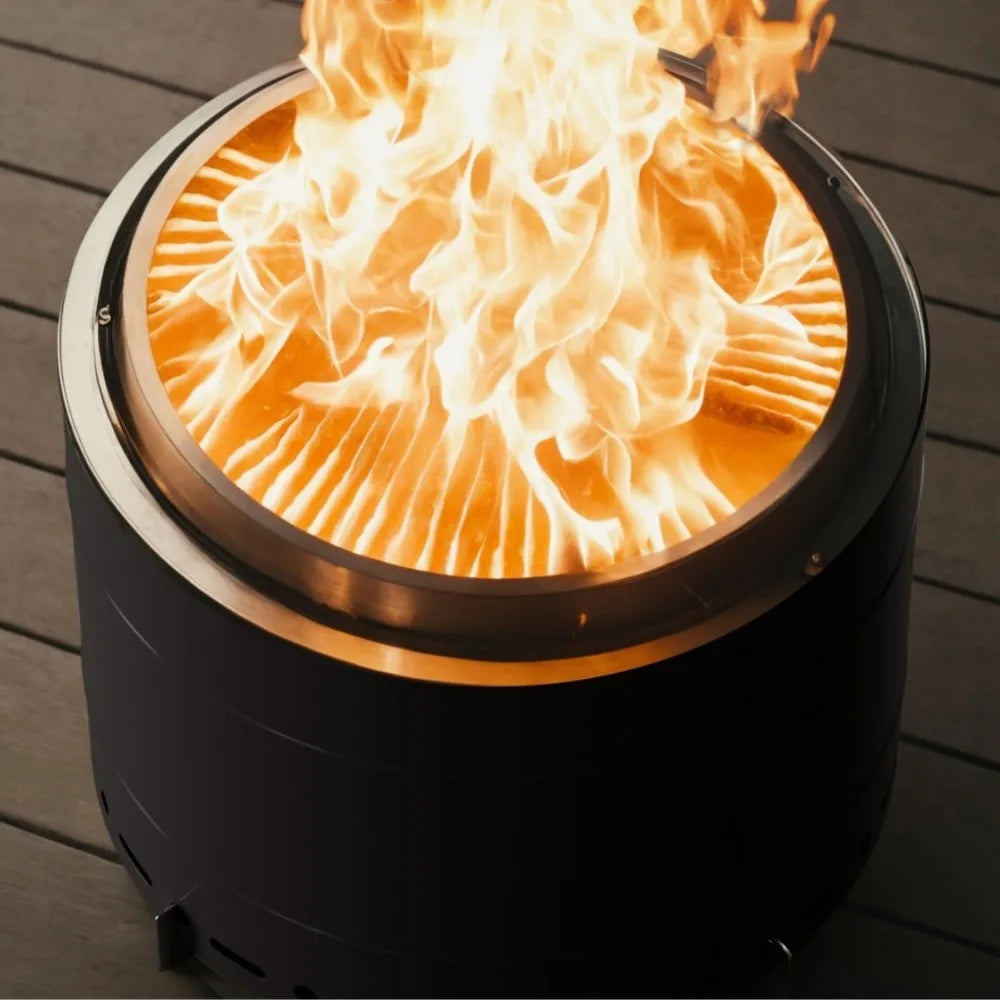 Panovue Smokeless Fire Pit With Carry Bag Stainless Steel
