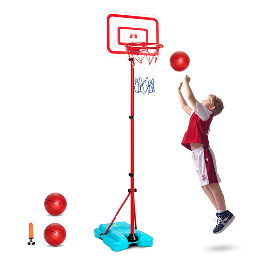 SucceBuy Toddler Adjustable Basketball Hoop For Kids Indoor