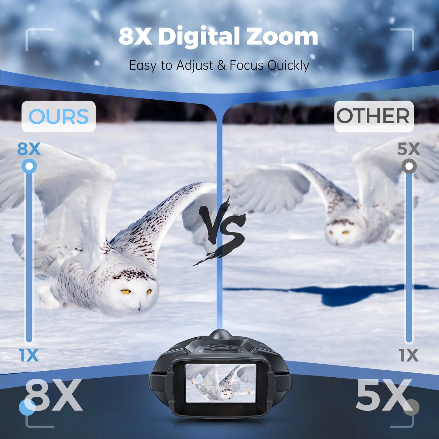 Letcmoi 4K Night Vision Binoculars With 8X Zoom IR Light