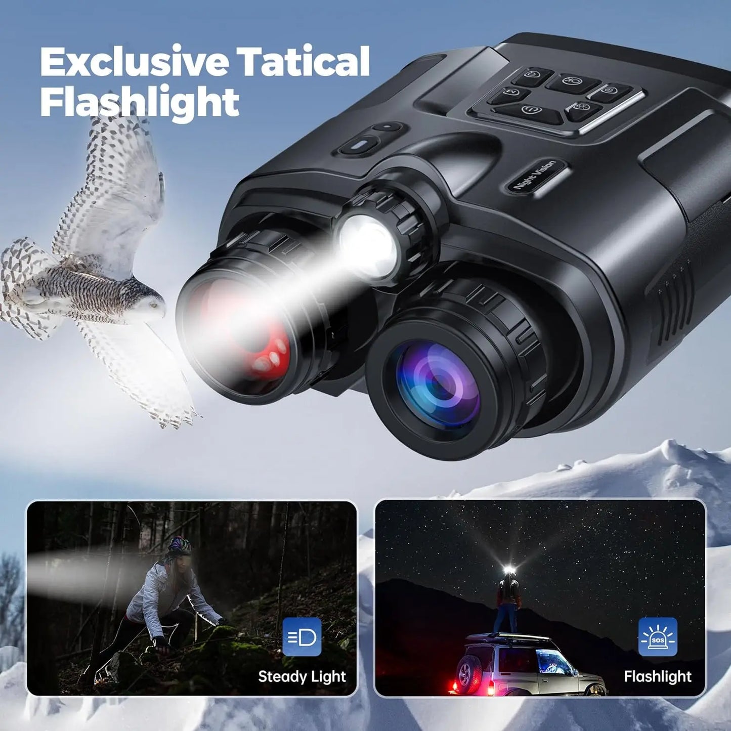 Letcmoi 4K Night Vision Binoculars With 8X Zoom IR Light