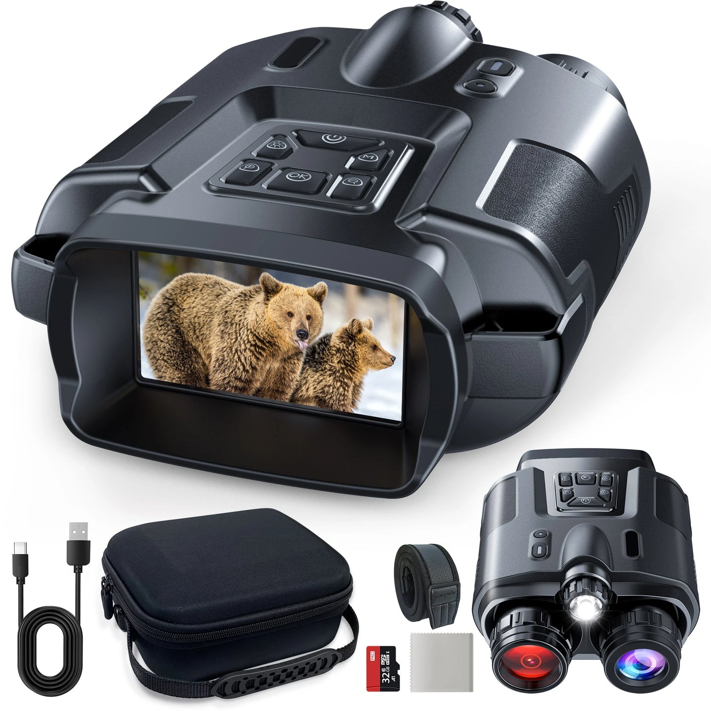 Letcmoi 4K Night Vision Binoculars With 8X Zoom IR Light