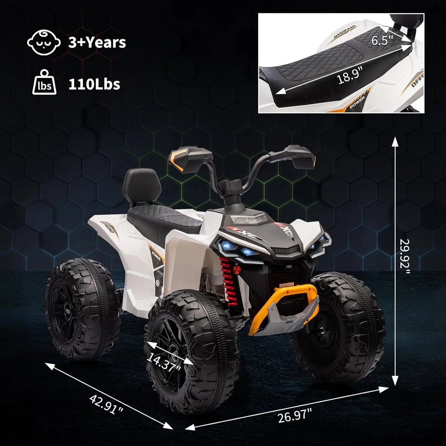 HiMIS 24V Kids Electric ATV Seater Ride On All Terrain