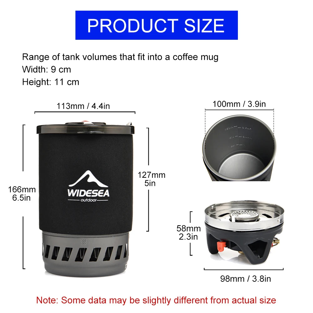 Widesea Camping Gas Stove With Heat Exchanger Cookware Set